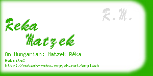 reka matzek business card